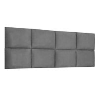 Cabeceira Painel Modulada Queen 1,60m Lorena Suede Grafite - Pallazio