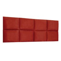 Cabeceira Painel Modulada Casal 1,40m Lorena Suede Vermelho - Pallazio