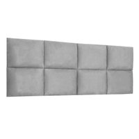 Cabeceira Painel Modulada Casal 1,40m Lorena Suede Cinza - Pallazio