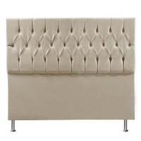 Cabeceira Queen 1,60m Madrid Suede Bege - Pallazio