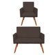 Kit Poltrona e Namoradeira Nina Suede Marrom Pés Palito Castanho - Pallazio