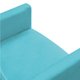 Kit Poltrona e Puff Banqueta Redonda Nina Suede Azul Turquesa Pés Palito Castanho - Pallazio