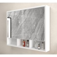 Espelheira para Banheiro 2 Portas 80cm Multimóveis CR10076 Branca