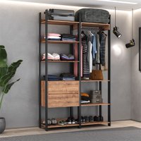 Closet Industrial 2 Gavetas com Cabideiro M118 Preto/Solanum - Foscarini