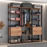 Closet Industrial 4 Gavetas com Cabideiro M119 Preto/Solanum - Foscarini