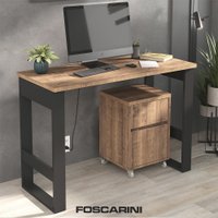 Escrivaninha Industrial com Armário Baixo M104 Preto/Solanum - Foscarini