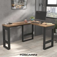 Escrivaninha Industrial em L M102 Preto/Solanum - Foscarini