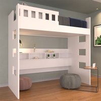 Cama Alta com Nichos e Grade de Proteção U233523 Branco - Foscarini