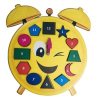 Relógio Educativo Pedagógico Método Montessori Formas Geométricas Brincadeira com Aprendizado