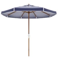 Ombrelone em Bagum com Haste de Madeira Guarda Sol 2,40m Praia Piscina Bel Fix Azul