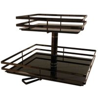 Fruteira Giratória Quadrada de Mesa com Duas Prateleiras de Vidro Giosul Onix