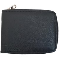 Carteira Masculina Com Zíper De Couro Legitimo Fasolo Homem Preto