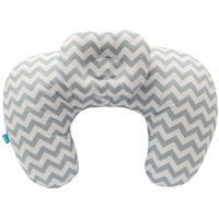 Almofada para Amamentação Buba Baby com Travesseiro 53cm Poliéster Algodão Chevron Cinza