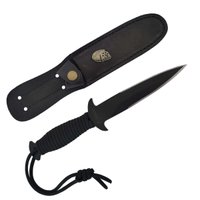 Punhal Tático Militar Elmo Cabo Paracord Athame Pequeno Preto Carbono 4' Full Tang