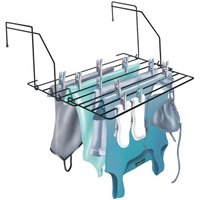 Varal Portátil de Janela Porta ou Box Prático Dobrável Aço Carbono Flick Secalux Preto