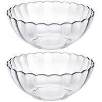Conjunto 2 Tigelas Saladeiras Redondas 3 Litros Bowls De Vidro Bella Marinex