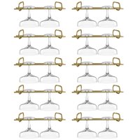 Kit 10 Organizadores Suspensos Para Taças 25cm Suportes Porta Taças Retos Dourado