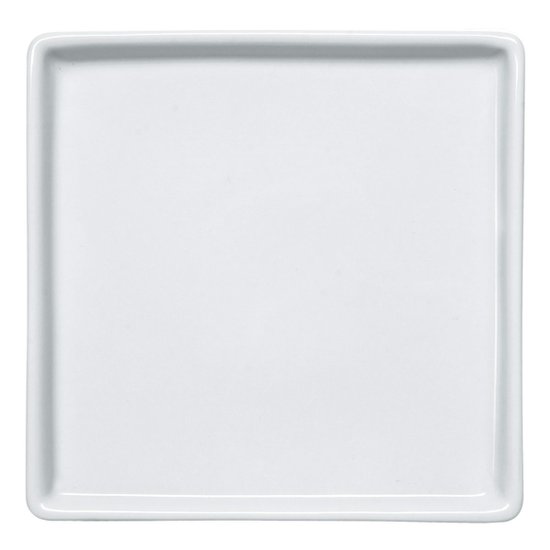 Prato Quadrado Raso em Porcelana 16x16cm Americana Germer Branco
