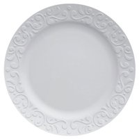 Prato Raso Redondo 26,5cm em Porcelana com Relevo Tassel Germer Branco