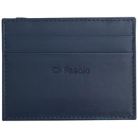 Carteira Mágica Masculina em Couro Fasolo Porta Cartões Azul Marinho