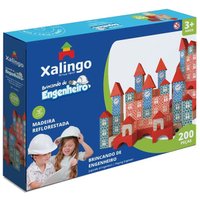 Brinquedo Engenheiro Infantil Xalingo em Madeira Reflorestada 200 Peças Colorido