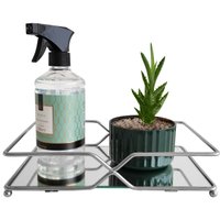 Bandeja Espelhada para Perfumes Decoração Banheiro Lavabo Cromado