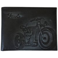 Carteira Grande Masculina Vintage Moto Fasolo Em Couro Moderna Chumbo