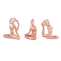 Conjunto de Esculturas Decorativas Yoga em Porcelana Rose - Gran Belo