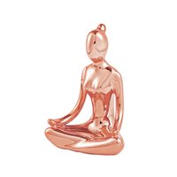 Escultura Decorativa de Yoga em Porcelana 1 Rose - Gran Belo