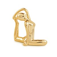 Escultura Decorativa de Yoga em Porcelana 2 Dourado - Gran Belo