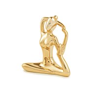 Escultura Decorativa de Yoga em Porcelana 3 Dourado - Gran Belo