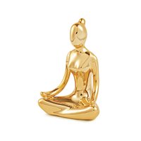 Escultura Decorativa de Yoga em Porcelana 1 Dourado - Gran Belo