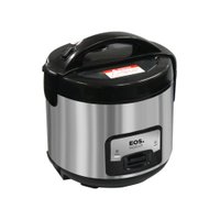 Panela Elétrica De Arroz EOS 5 Xicaras Inox Preta Tampa Vidro Clear Glass EPA05PI