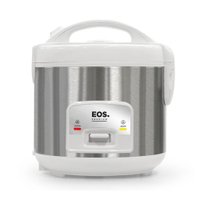 Panela Elétrica de Arroz EOS 10 Xícaras Inox Branca com Tampa de Vidro Clear Glass EPA10BI