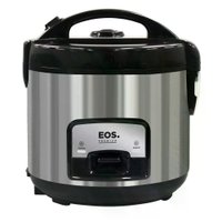 Panela Elétrica De Arroz EOS 10 Xicaras Inox Preta Tampa Vidro Clear Glass EPA10PI 110V