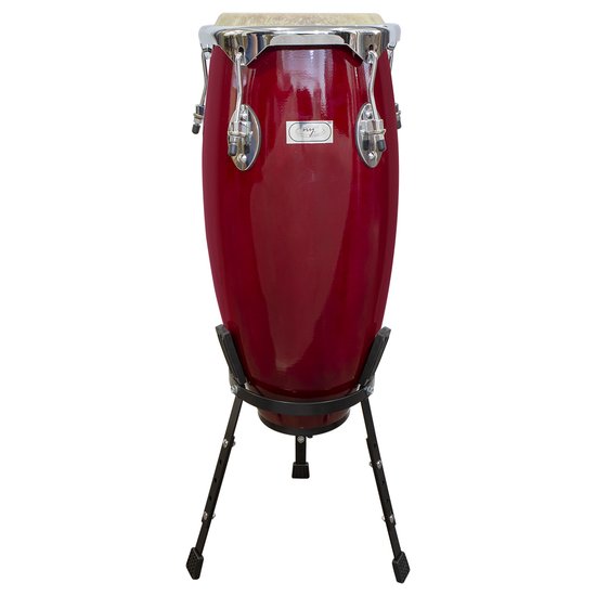 Conga 12” Vermelha Ferragem Cromada com Suporte New York