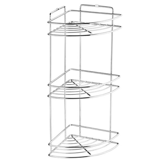 Porta Shampoo Suporte Triplo Cantoneira Inox para Banheiro - 154522