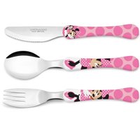 Conjunto de Talheres Infantil Disney Minnie com 3 Peças Simonaggio Rosa