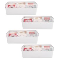 Kit 4 Suportes Porta Sachês Com Tampa Chá Açúcar Sal Molhos Bistrô Branco  Ou