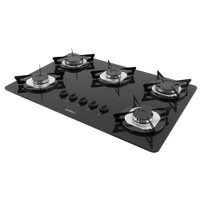 Cooktop à Gás 5 Bocas NDL Vidro Flange Inox Nardelli