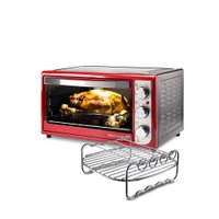 Compre Forno Elétrico 46L 127v-1500w Vermelho e Leve Suporte para Espetos Obabox - CE129K
