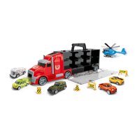 Express Wheels Caminhão Maleta Com Carrinhos City Vermelho Multikids - BR1843