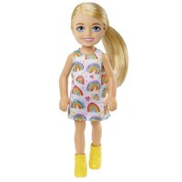 Boneca Barbie Chelsea 14 cm Loira Vestido Arco-Íris - Mattel