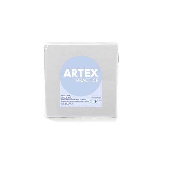 protetor colchão impermeável casal artex practice branco