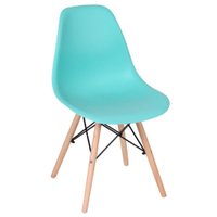 Cadeira Charles Eames Eiffel Dsw Com Pés De Madeira Clara Verde Tiffany