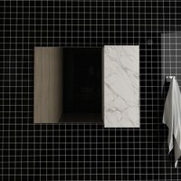 Espelheira para Banheiro 1 Porta 80cm Multimóveis CR10082 Mármore Branco