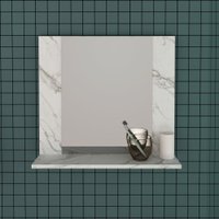 Espelheira para Banheiro 60cm Multimóveis CR10090 Mármore Branco
