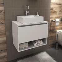 Gabinete Banheiro 1 Porta 60cm Suspenso Multimóveis CR10086 Branco