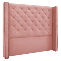 Cabeceira Queen 1,60m Vicenza Veludo Rosa - Pallazio