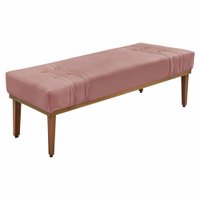 Calçadeira Recamier Casal 1,40m Gênova Veludo Rosa - Pallazio